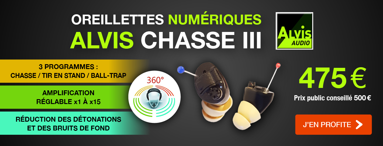 Oreillettes numériques ALVIS Chasse III
