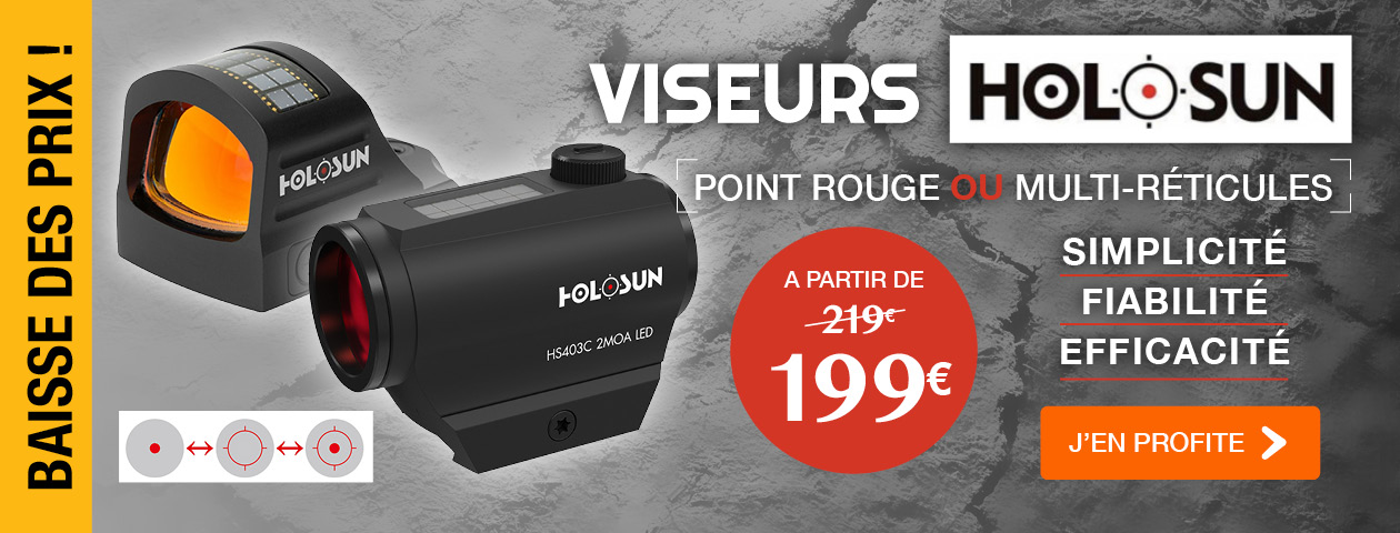 Profitez vite d’une baisse des prix HOLOSUN pour vous équiper d’un viseur point rouge fiable et précis à partir de 199 € seulement !  