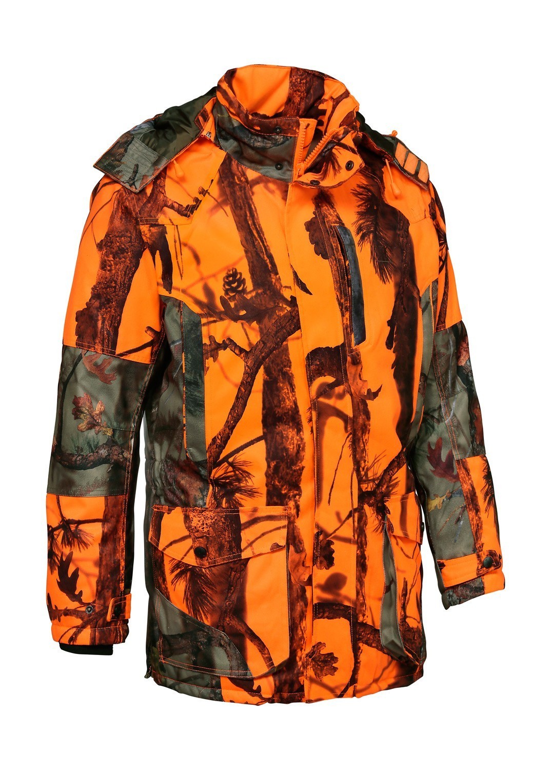 Veste de chasse Percussion Grand Nord GhostCamo B&B, Orange, Taille M, MADE IN CHASSE - Equipements de chasse
