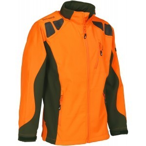 Blouson de chasse softshell Percussion Orange - Kaki, Orange, Taille XL, MADE IN CHASSE - Equipements de chasse