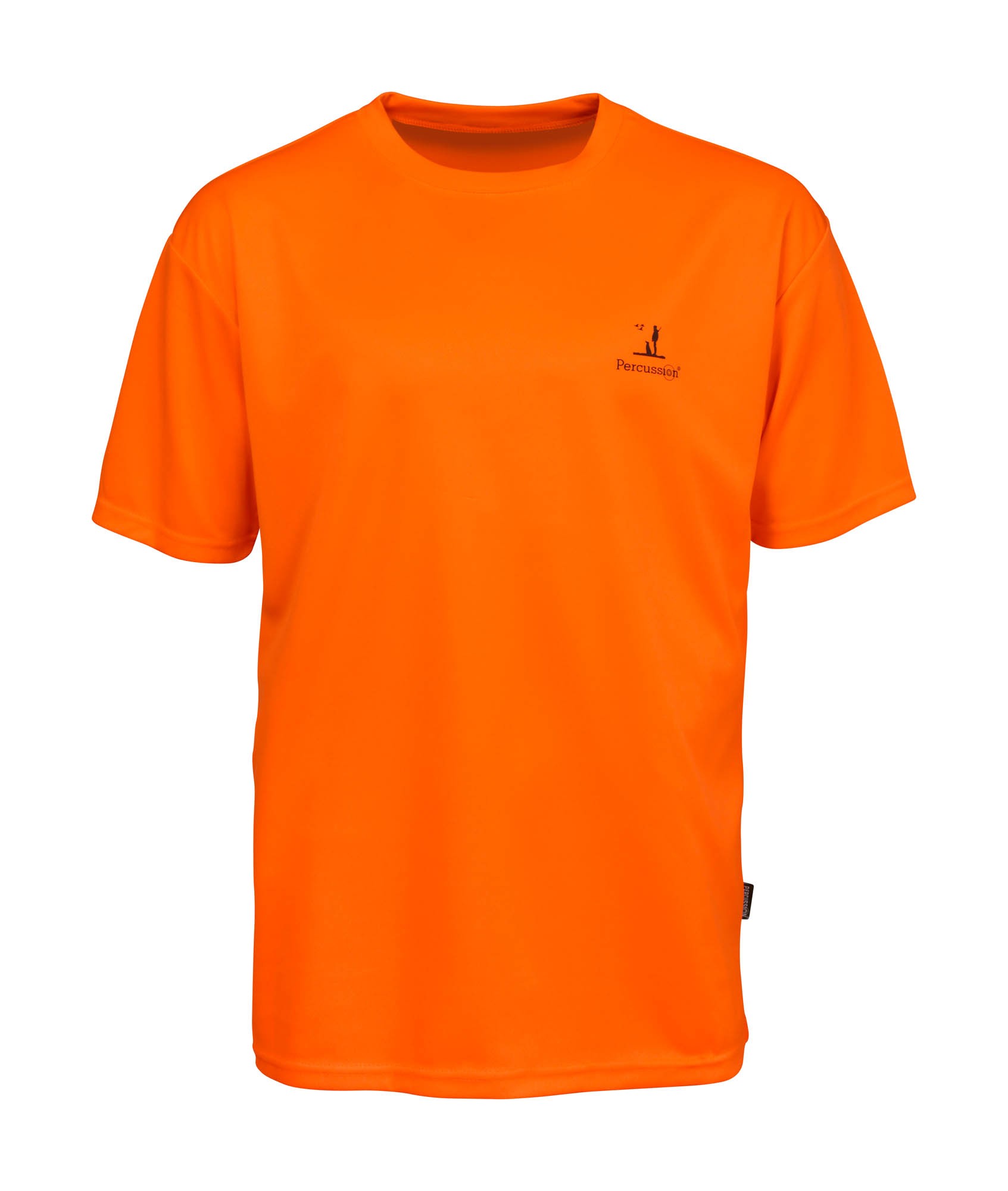 Tee-shirt de chasse Percussion fluo - Logo, Orange, Taille M, MADE IN CHASSE - Equipements de chasse