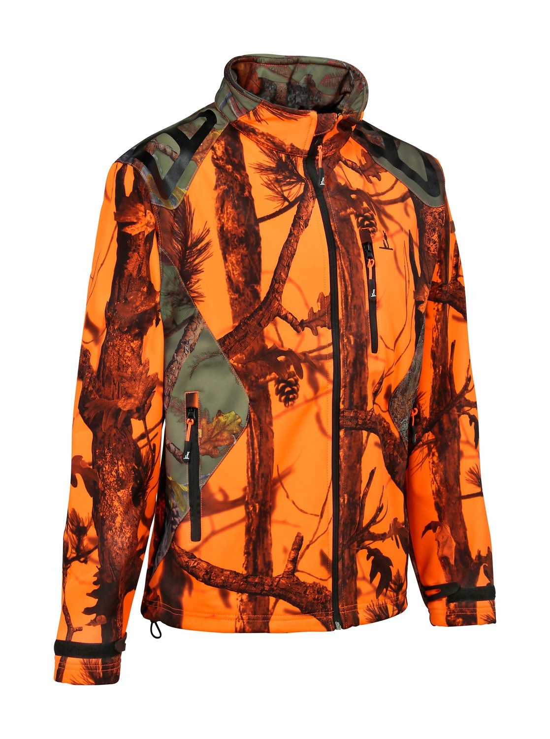 Blouson de chasse softshell Percussion GhostCamo B&B, Orange, Taille 4XL, MADE IN CHASSE - Equipements de chasse
