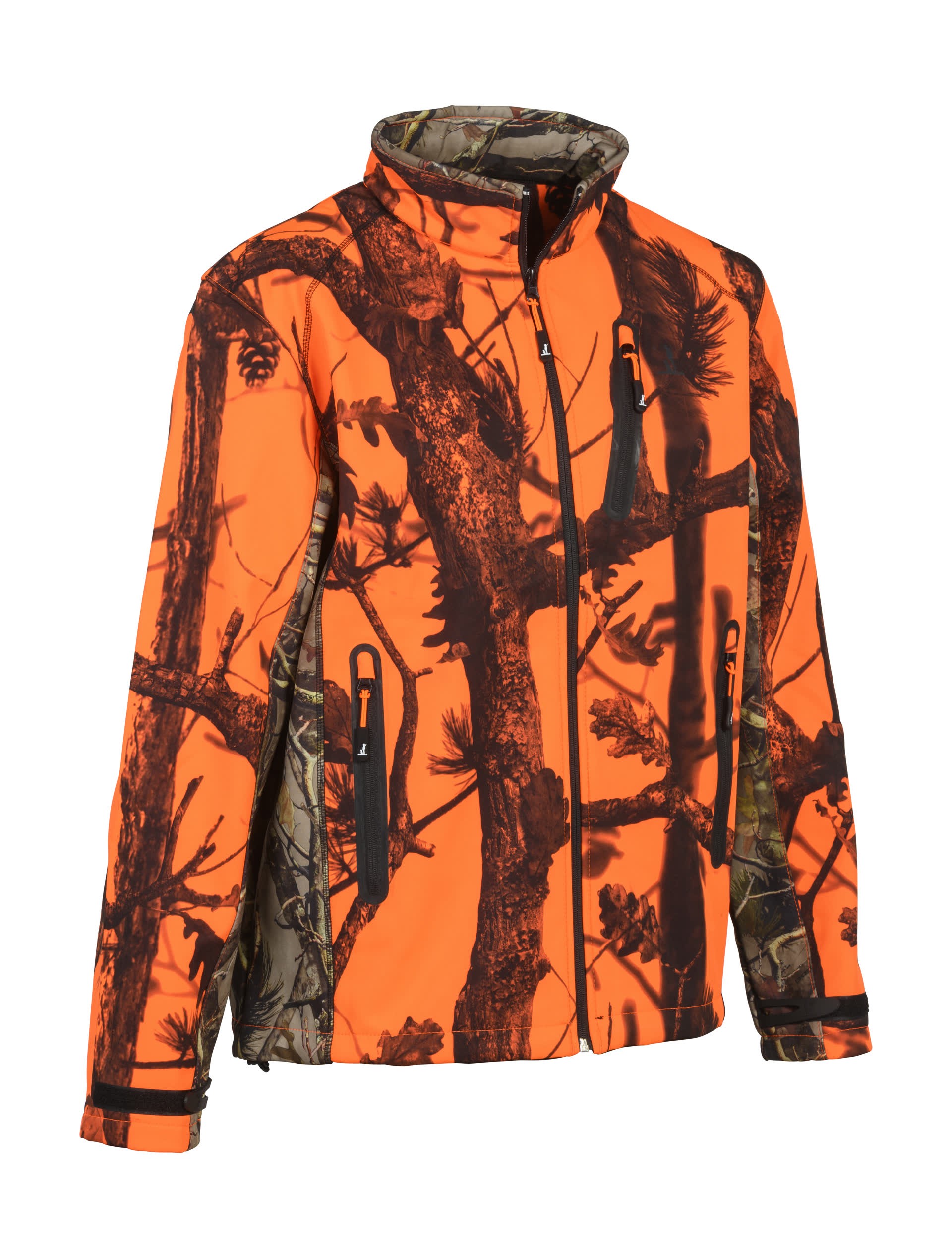 Blouson de chasse softshell Percussion GhostCamo B&B, Orange, Taille 2XL, MADE IN CHASSE - Equipements de chasse