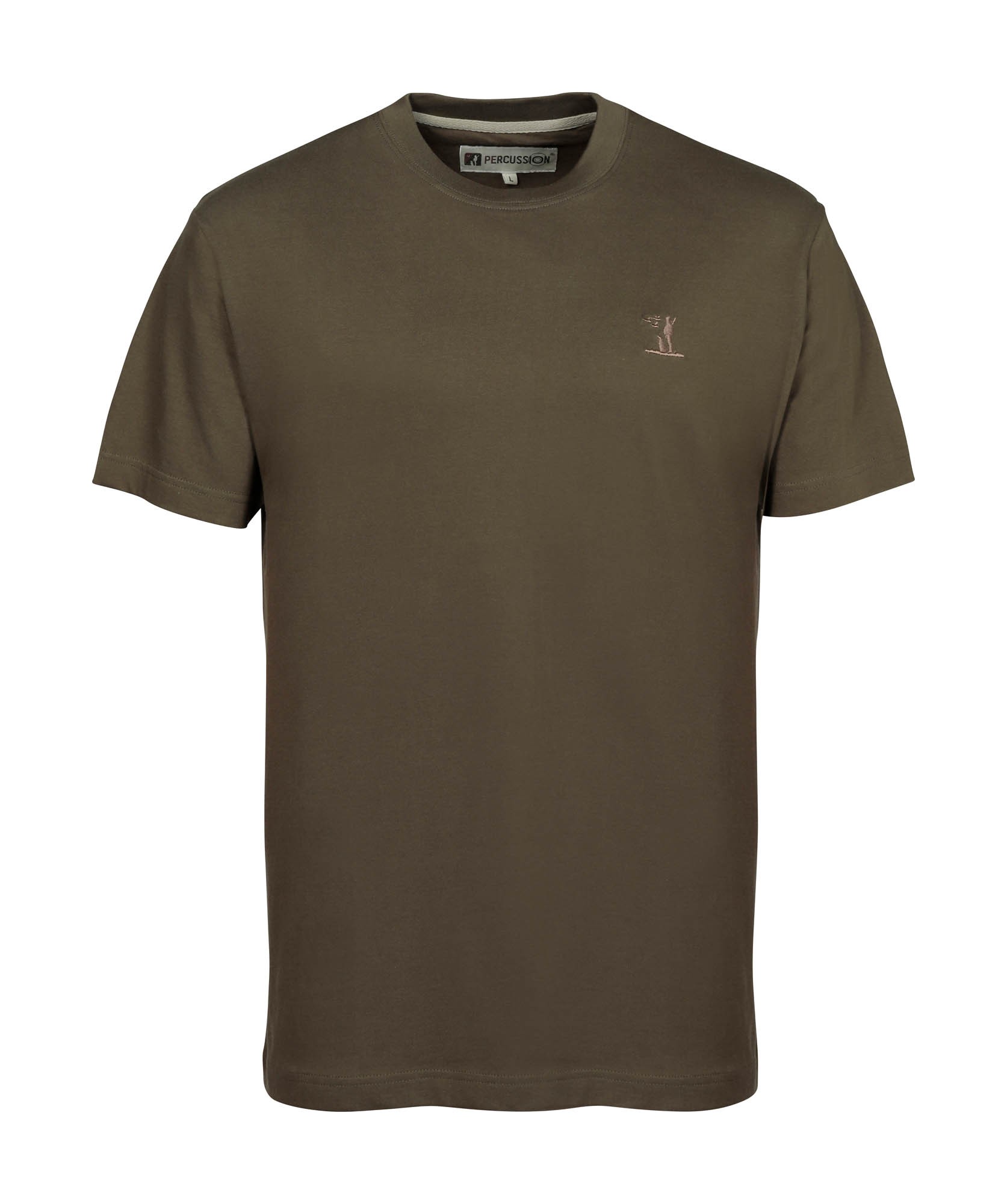 Tee-shirt de chasse Percussion brodé Logo, Vert, Taille 3XL, MADE IN CHASSE - Equipements de chasse