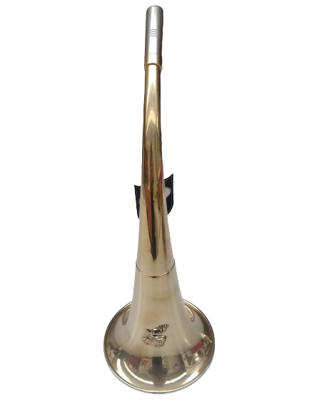 Corne de chasse 40 cm ronde cintrée à pavillon Elless avec décor Cerf, MADE IN CHASSE - Equipements de chasse