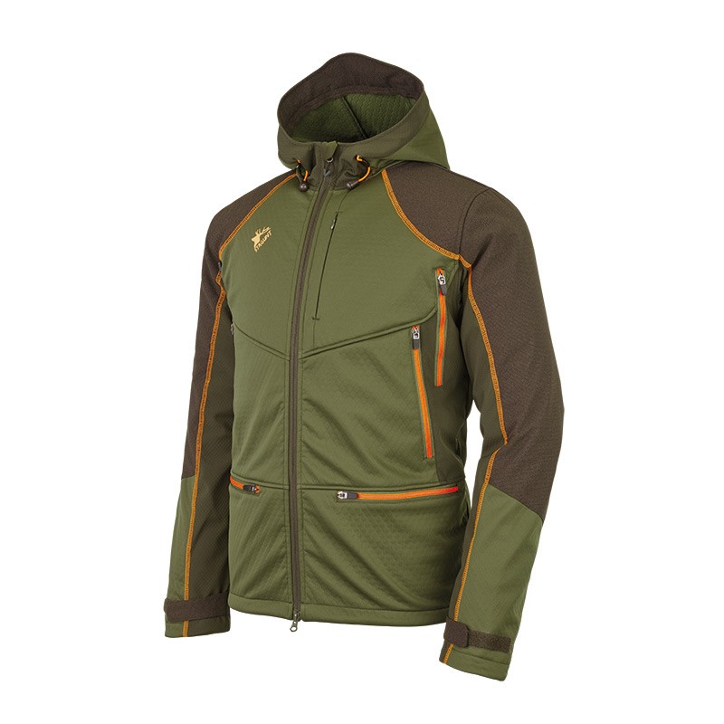 Veste de chasse softshell Stagunt Actistretch, Vert, Taille 4XL, MADE IN CHASSE - Equipements de chasse