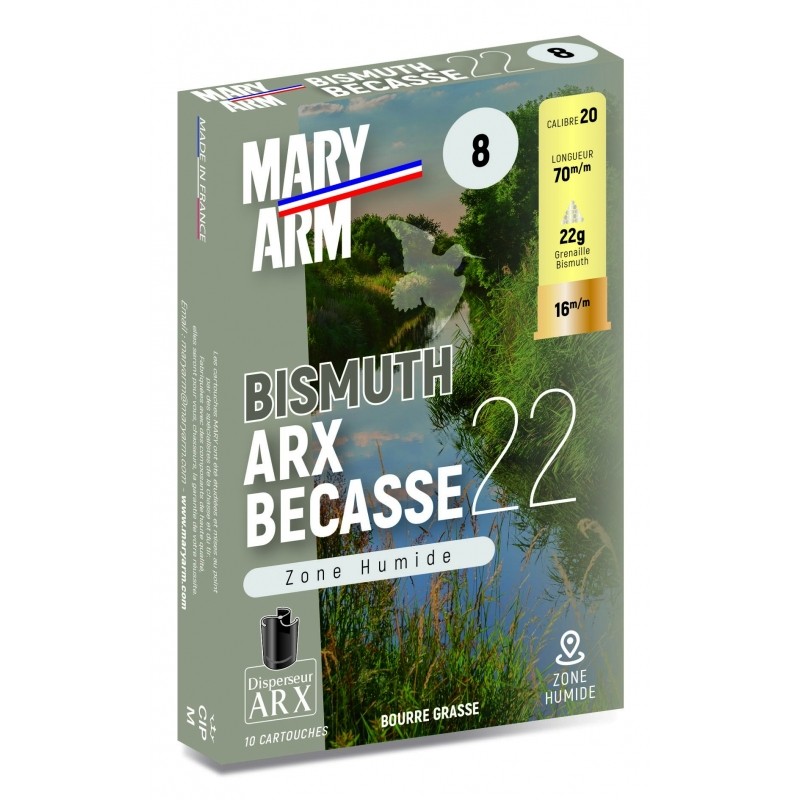 Cartouche Mary Arm Bécasse Bismuth ARX / Cal. 20 - 22 g, MADE IN CHASSE - Equipements de chasse