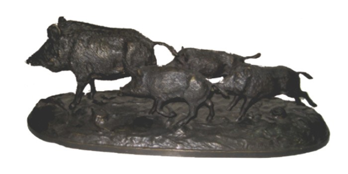 Bronze Laie suitée de 3 marcassins, MADE IN CHASSE - Equipements de chasse