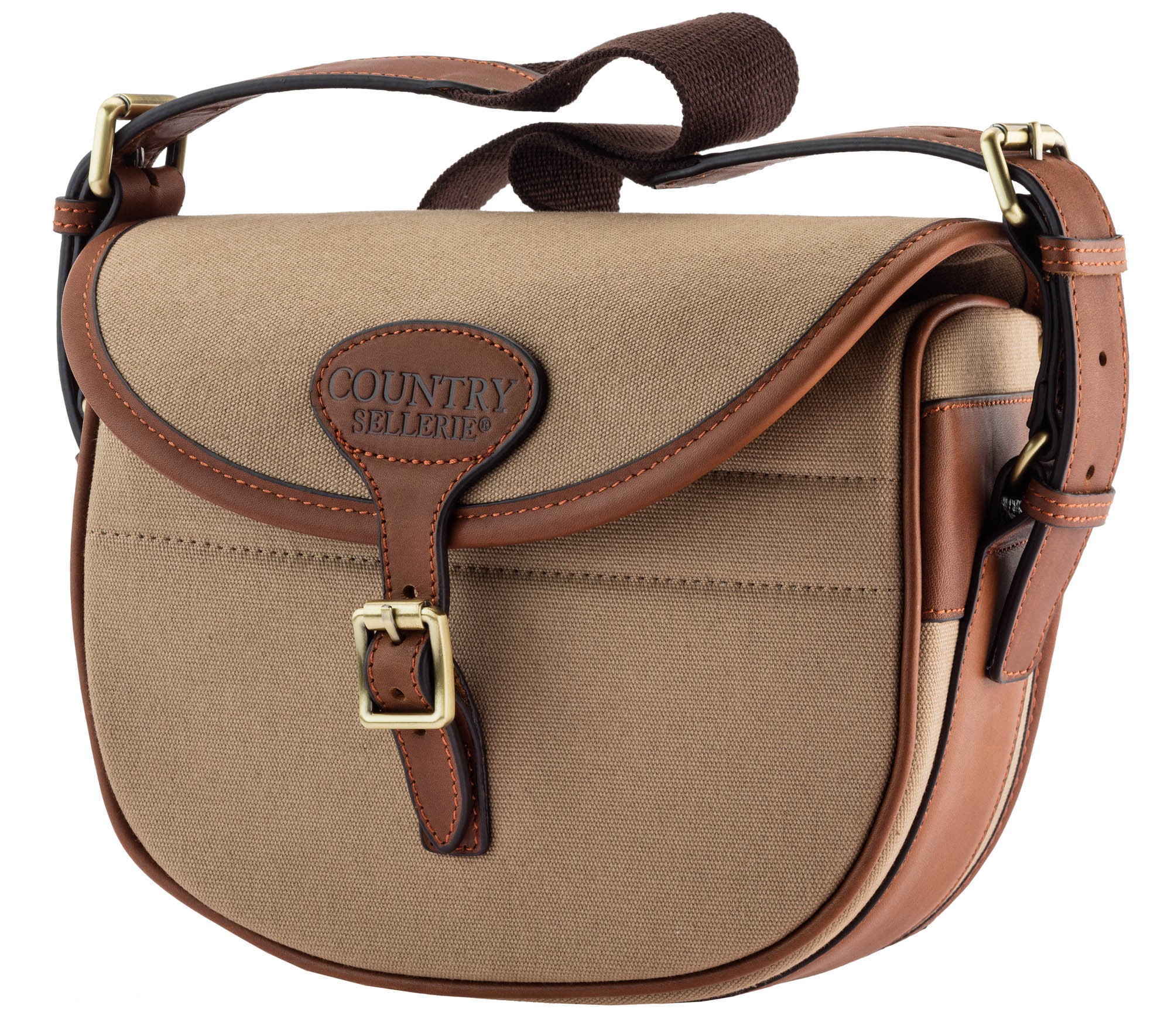 Sac cartouchière toile & cuir Country Sellerie, MADE IN CHASSE - Equipements de chasse