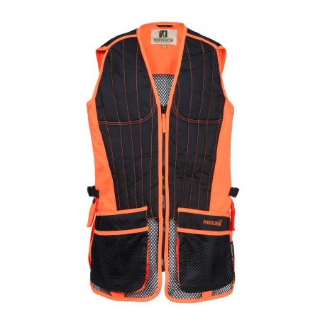 Gilet de ball-trap Percussion Evo - Noir / Orange