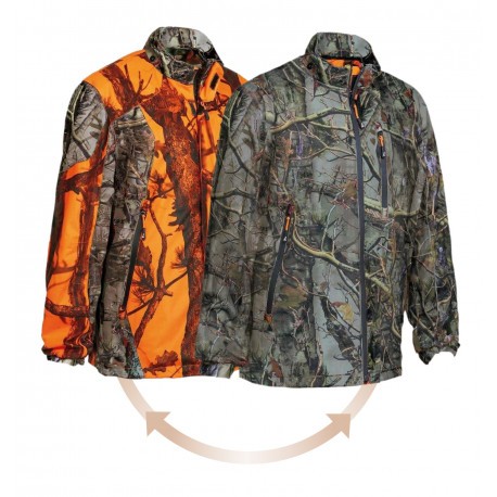 Veste de chasse réversible Percussion GhostCamo Blaze & Black - Forest Evo