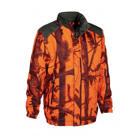 Veste chaude coupe-vent Percussion Renfort - GhostCamo Black & Blaze