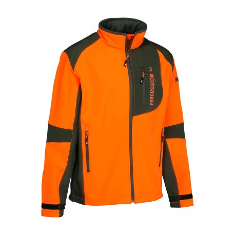 Blouson de chasse softshell Percussion Orange - Kaki