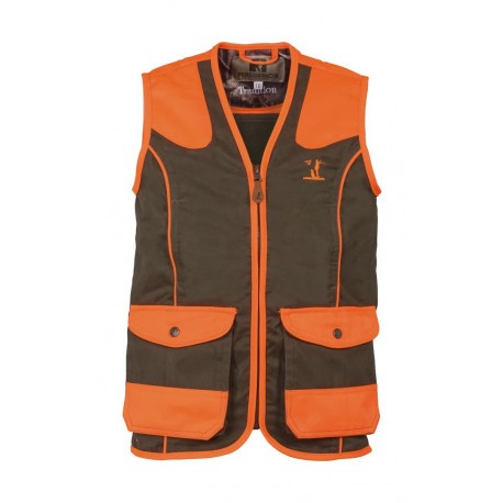 Gilet de chasse Enfant Percussion Tradition - Orange / Kaki