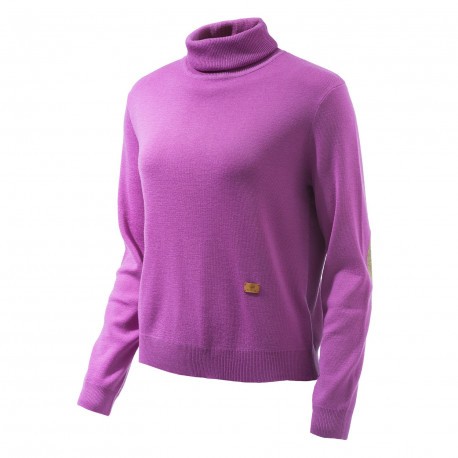 Pull Femme Beretta Light Merino Mock - Violet