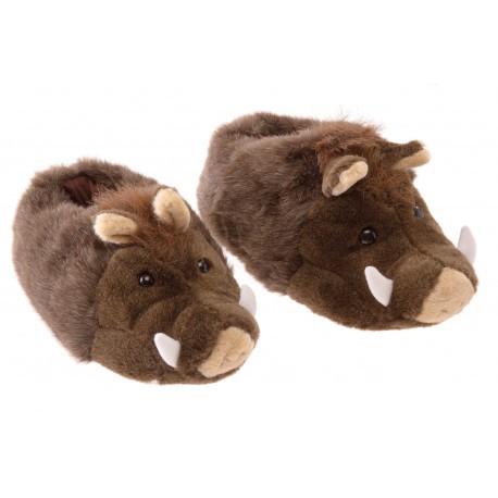 Chaussons Sanglier en peluche 