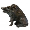 Figurine étain patiné bronze Sanglier D