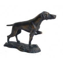 Figurine étain patiné bronze Braque