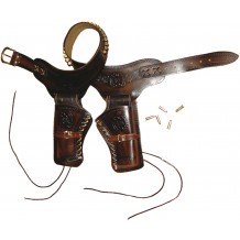 Ceinturon avec holsters pour paire de revolvers western
