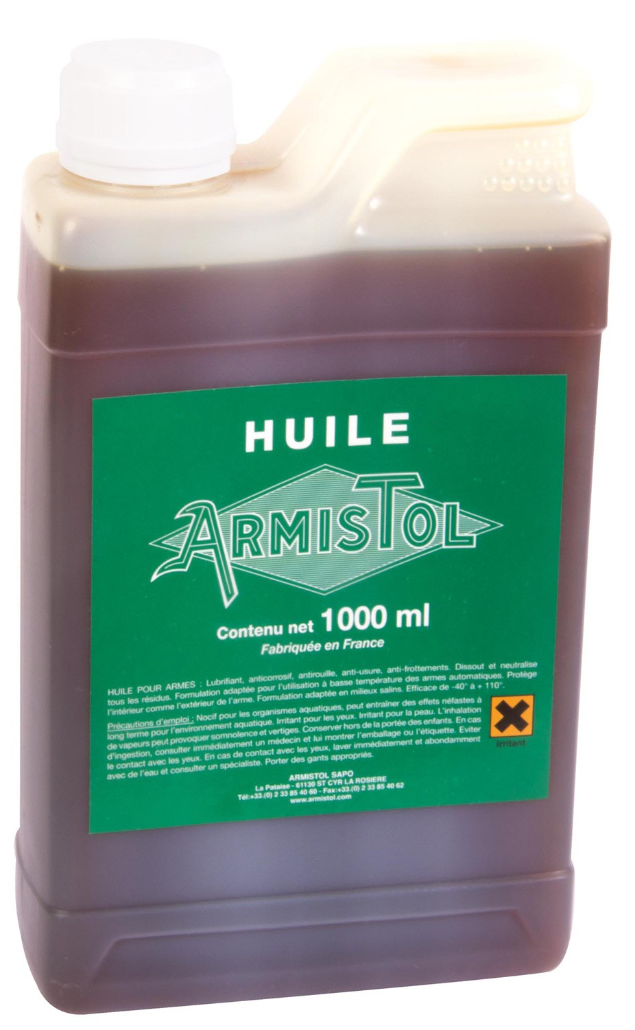 Bidon huile Armistol 1 litre, MADE IN CHASSE - Equipements de chasse