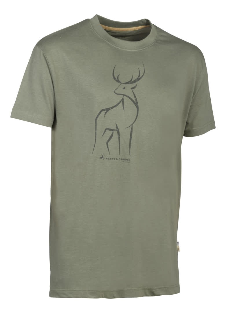 Tee-shirt de chasse Ligne Verney-Carron Tee Cerf, Vert, Taille 3XL, MADE IN CHASSE - Equipements de chasse