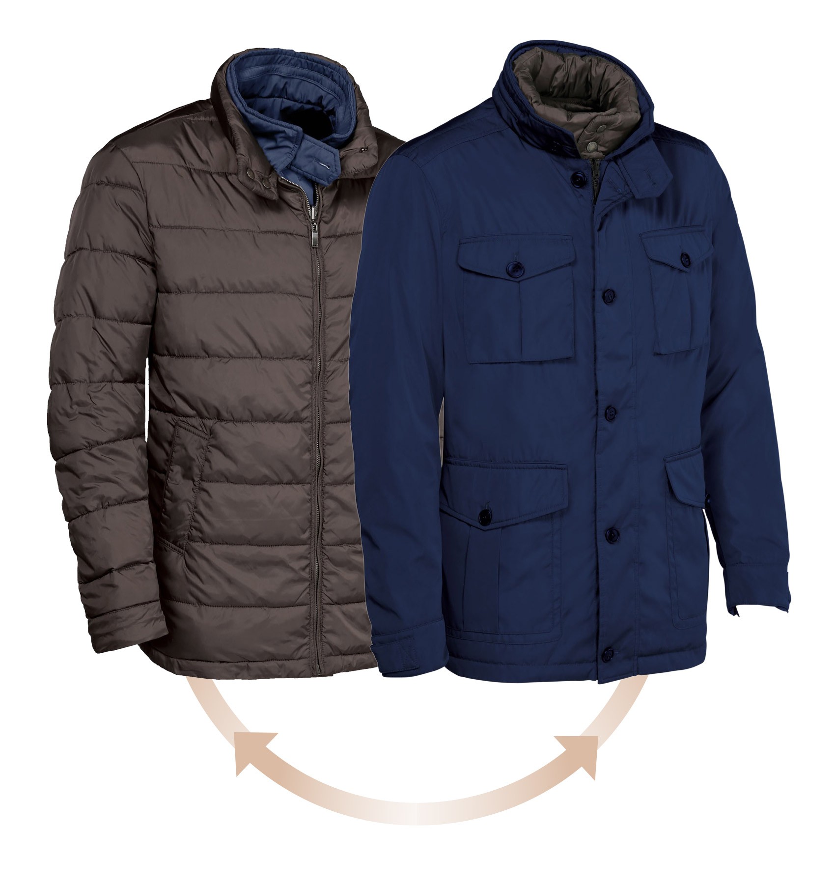 Parka réversible Ligne Verney-Carron Friday Wear Marron / Marine, Marron, Taille XL, MADE IN CHASSE - Equipements de chasse