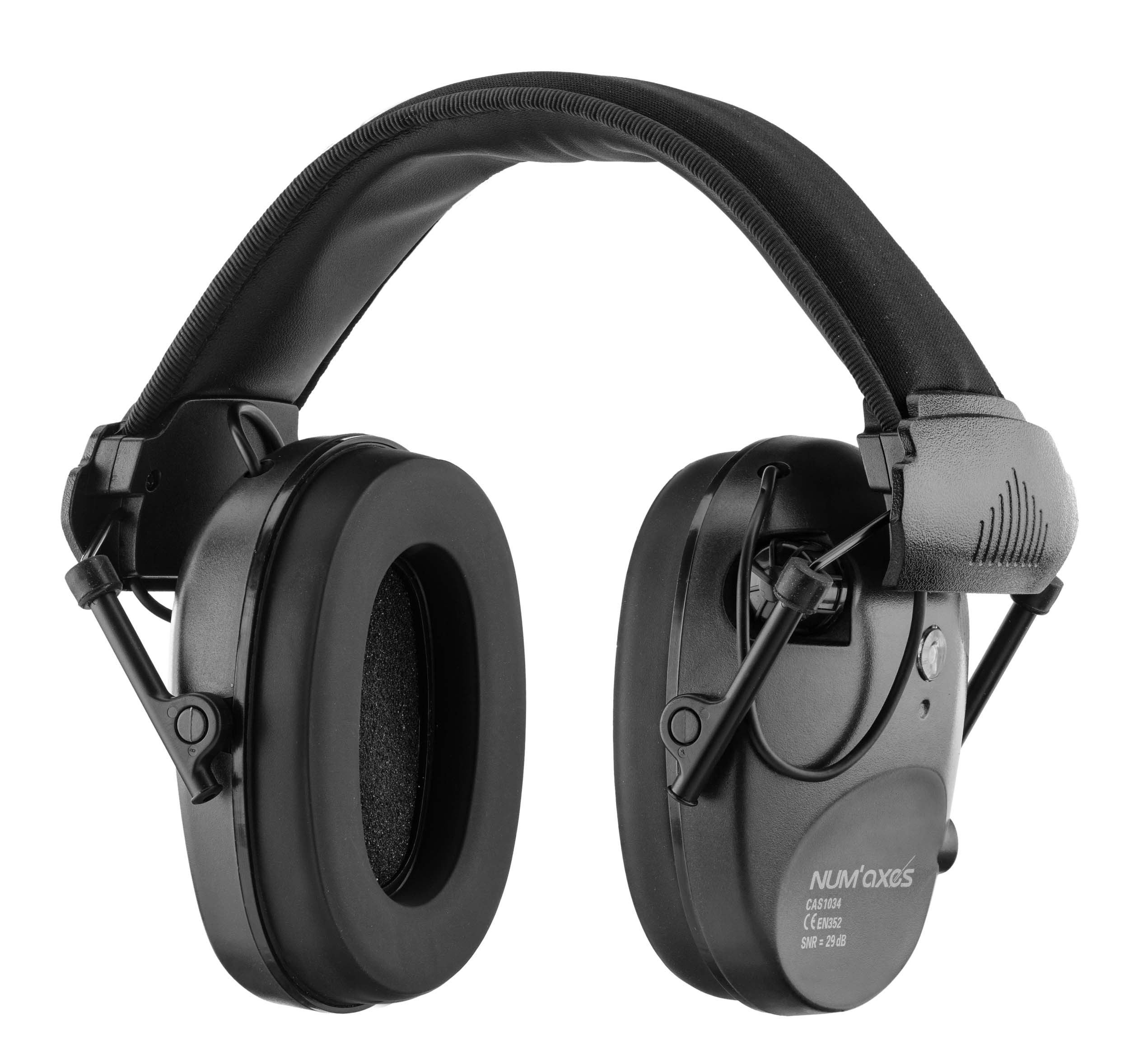 Casque antibruit électronique Num'Axes CAS1034 Noir, MADE IN CHASSE - Equipements de chasse