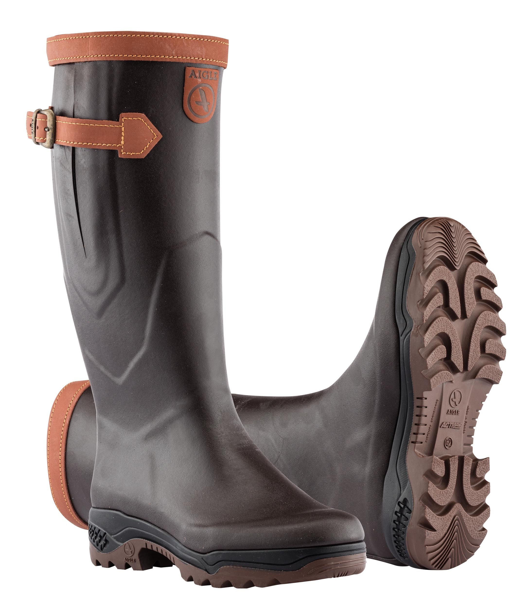 Bottes de chasse Aigle Parcours 2 Signature Pied Fort, Marron, Taille 47, MADE IN CHASSE - Equipements de chasse