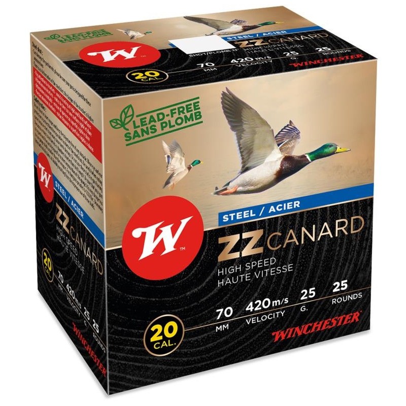 Cartouche Winchester ZZ Canard Acier / Cal.20 - 25 g, MADE IN CHASSE - Equipements de chasse